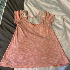 Pink Top w/ Lace Detail